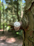Verzilverde lepelring - Margriet - 18mm