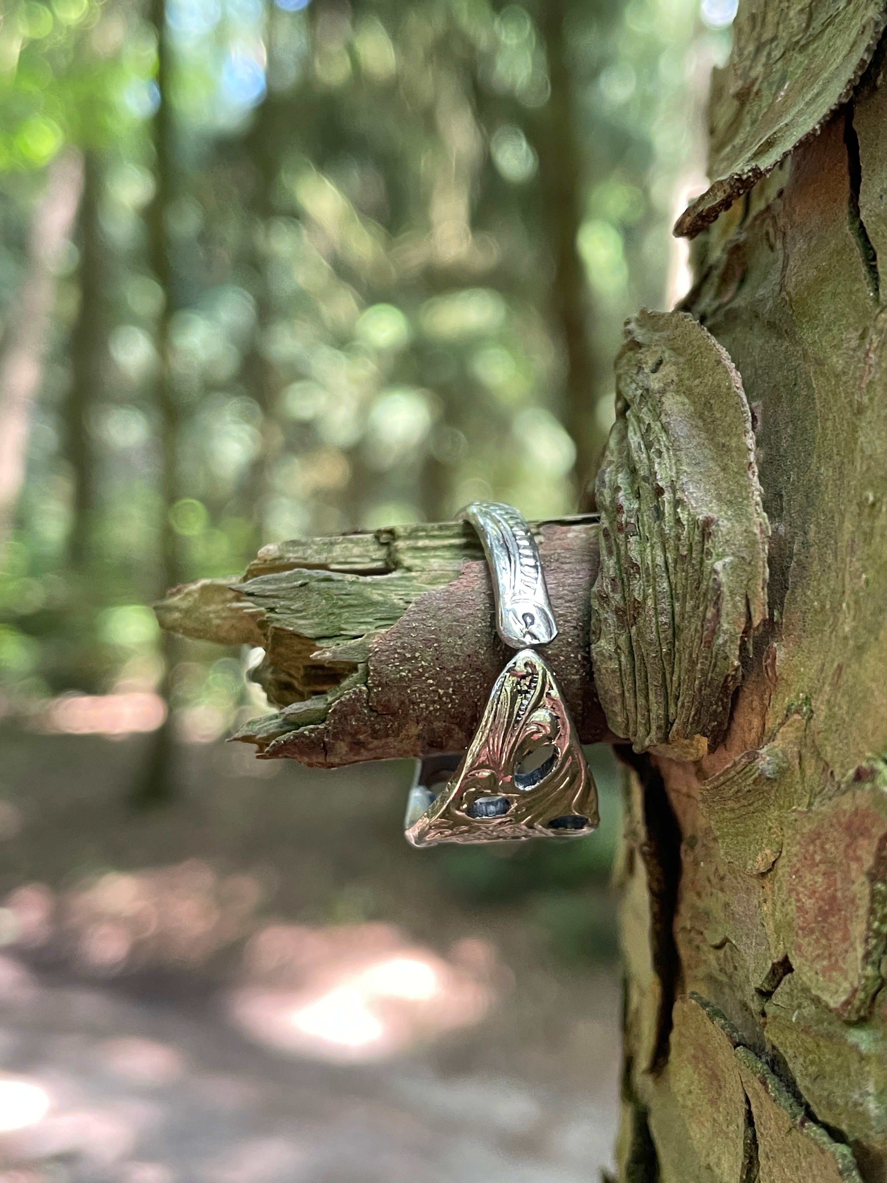 Verzilverde lepelring - Letter G - 23mm