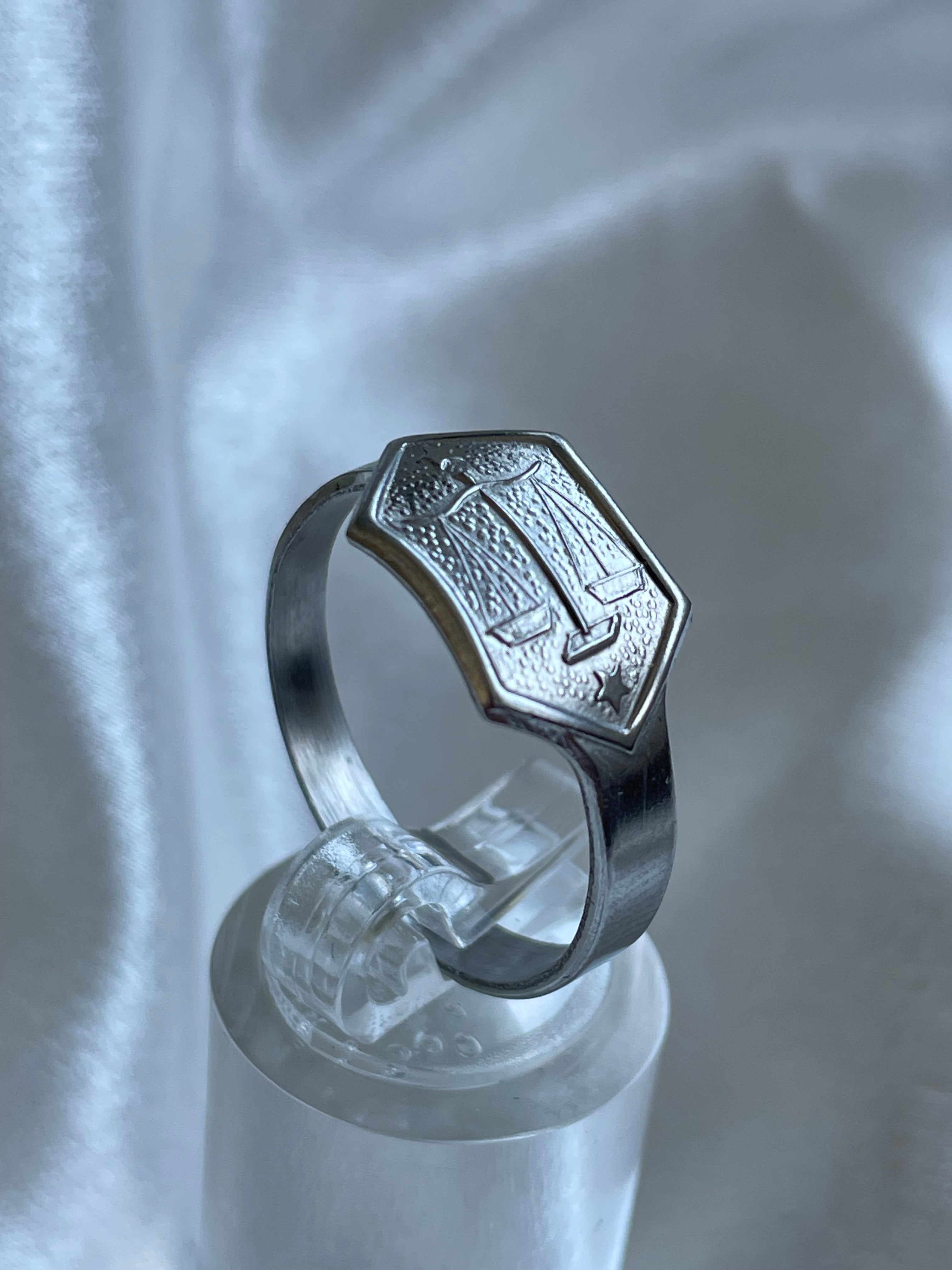 Vintage handmade zodiac spoonring - custom size