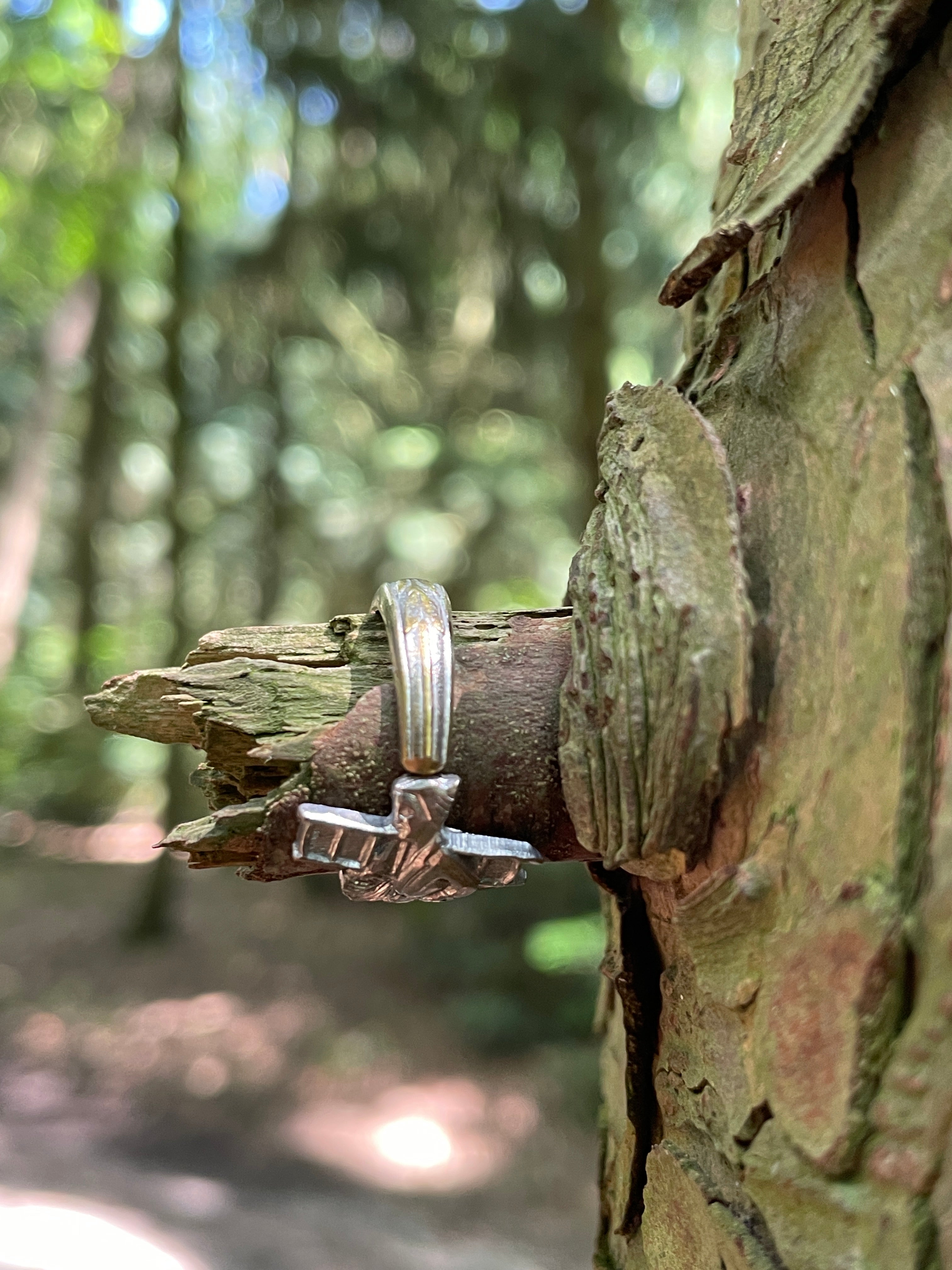 Verzilverde lepelring - schoorsteenveger - 17.5mm