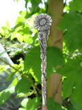 Handgemaakte verzilverde bloemenring - Margriet - custom size