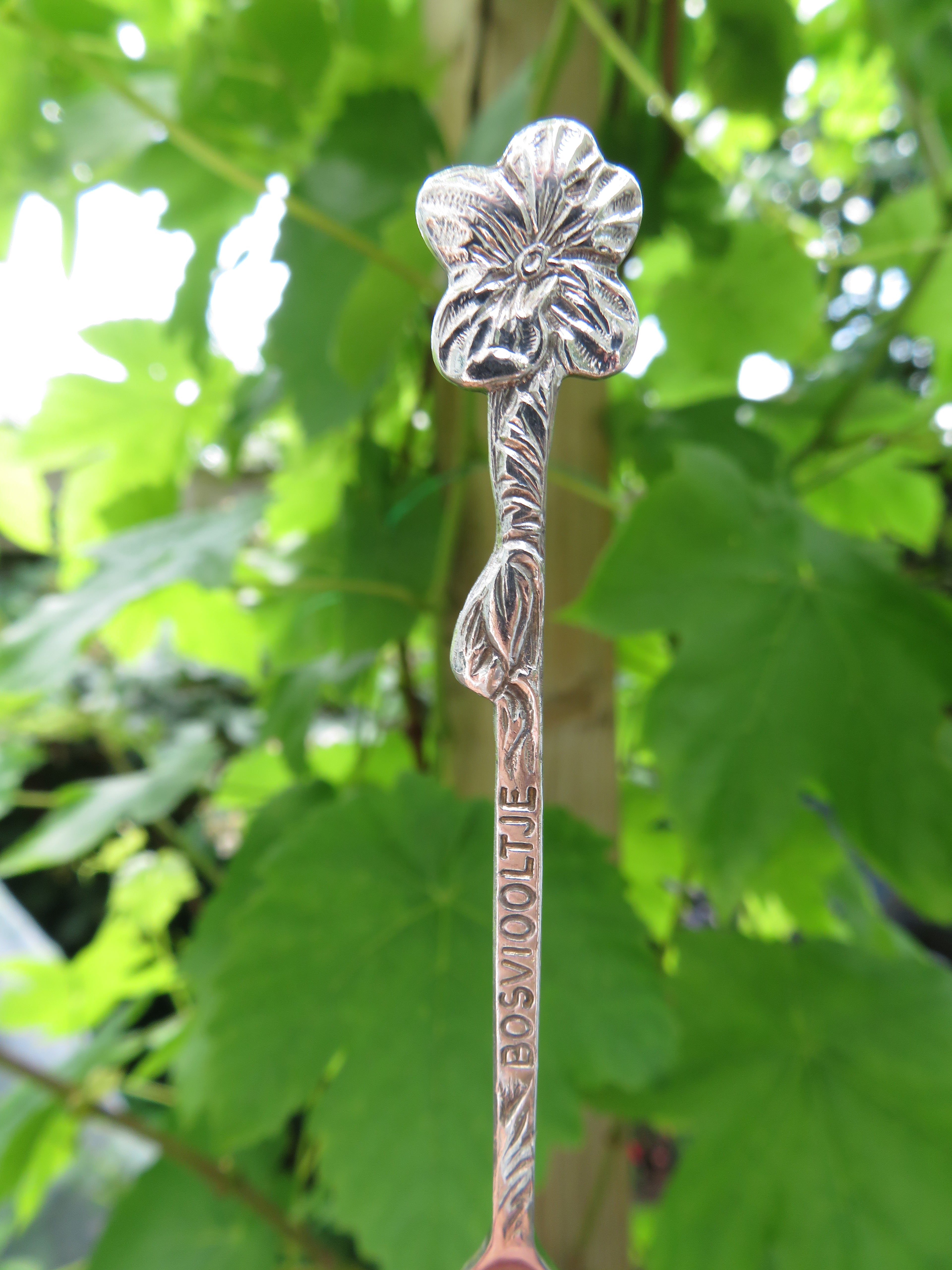 Handgemaakte verzilverde bloemenring - Bosviooltje - Custom size
