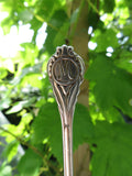 Handgemaakte verzilverde initaal lepelring - M - Custom size